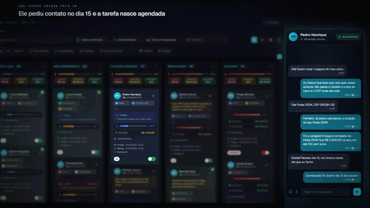 A cotação entra na previsão e a tarefa é agendada